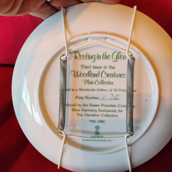 Woodland Creatures Plates Set Of 6 Kaiser For Hamilton Collection #s 2-5, 7, 8 - Picture 6 of 14